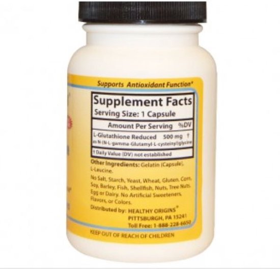 Healthy Origins Setria L-Glutathion Reduced 500 mg - Antioxidant - 60  capsules