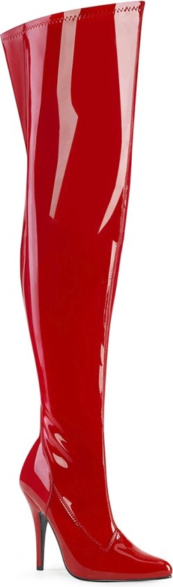 Over De Knie Hoge Laarzen Vrouwen, 12 Cm Puntschoen Lakleer Over De Knie Hoge Laarzen Vrouwen, 12 Cm Puntschoen Lakleer