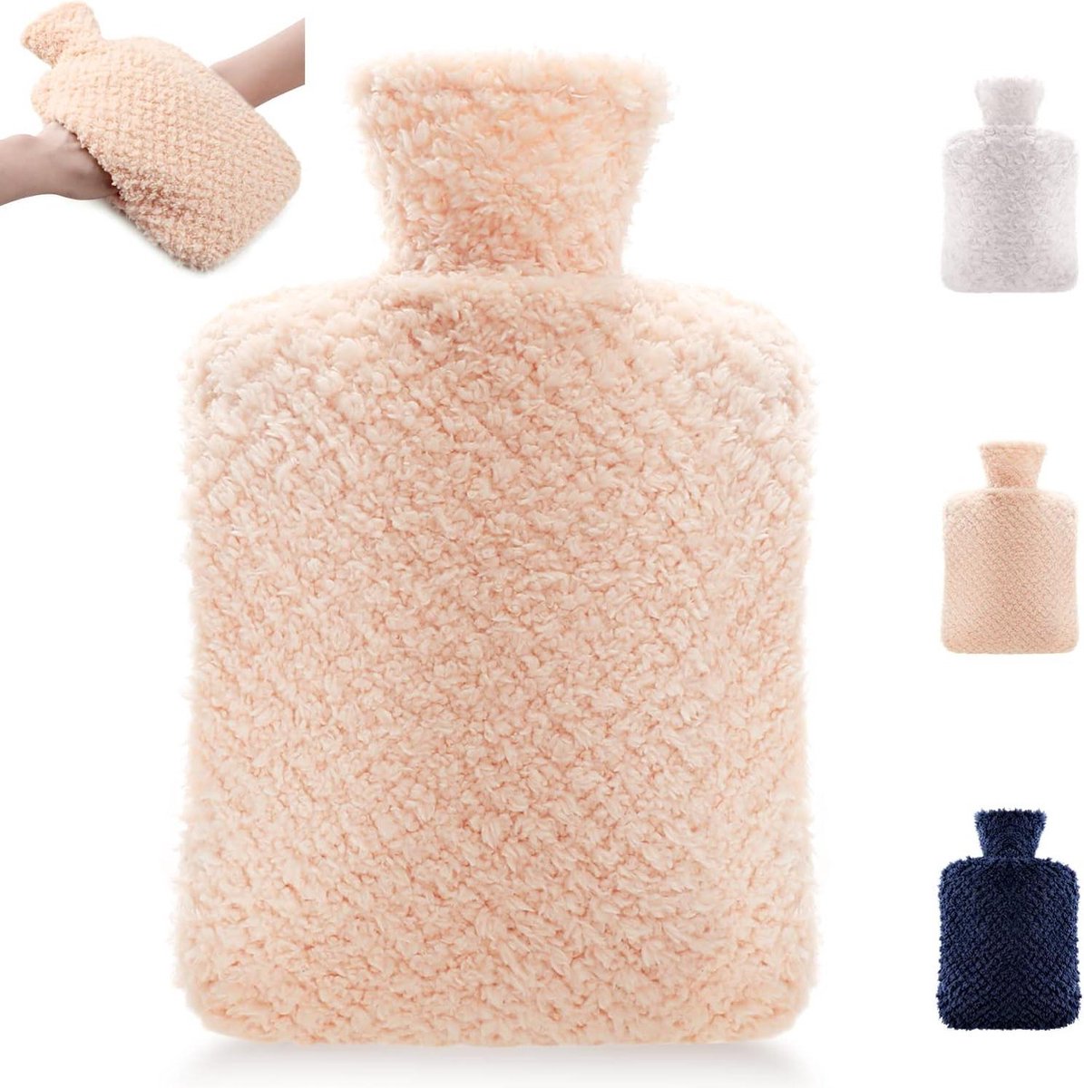 Goedkoopste Kruik Warmwaterfles 2 l pvc deksel hand-voetwarmers bedfles pluizig roze