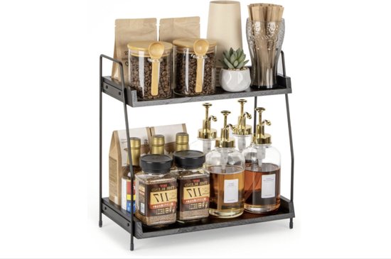 Koffiehoek organizer - Voor thuis, kantoor of keuken - 2 verdiepingen