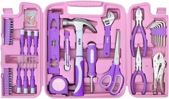 Roze gereedschapskist voor thuis | Kleine gereedschapsset