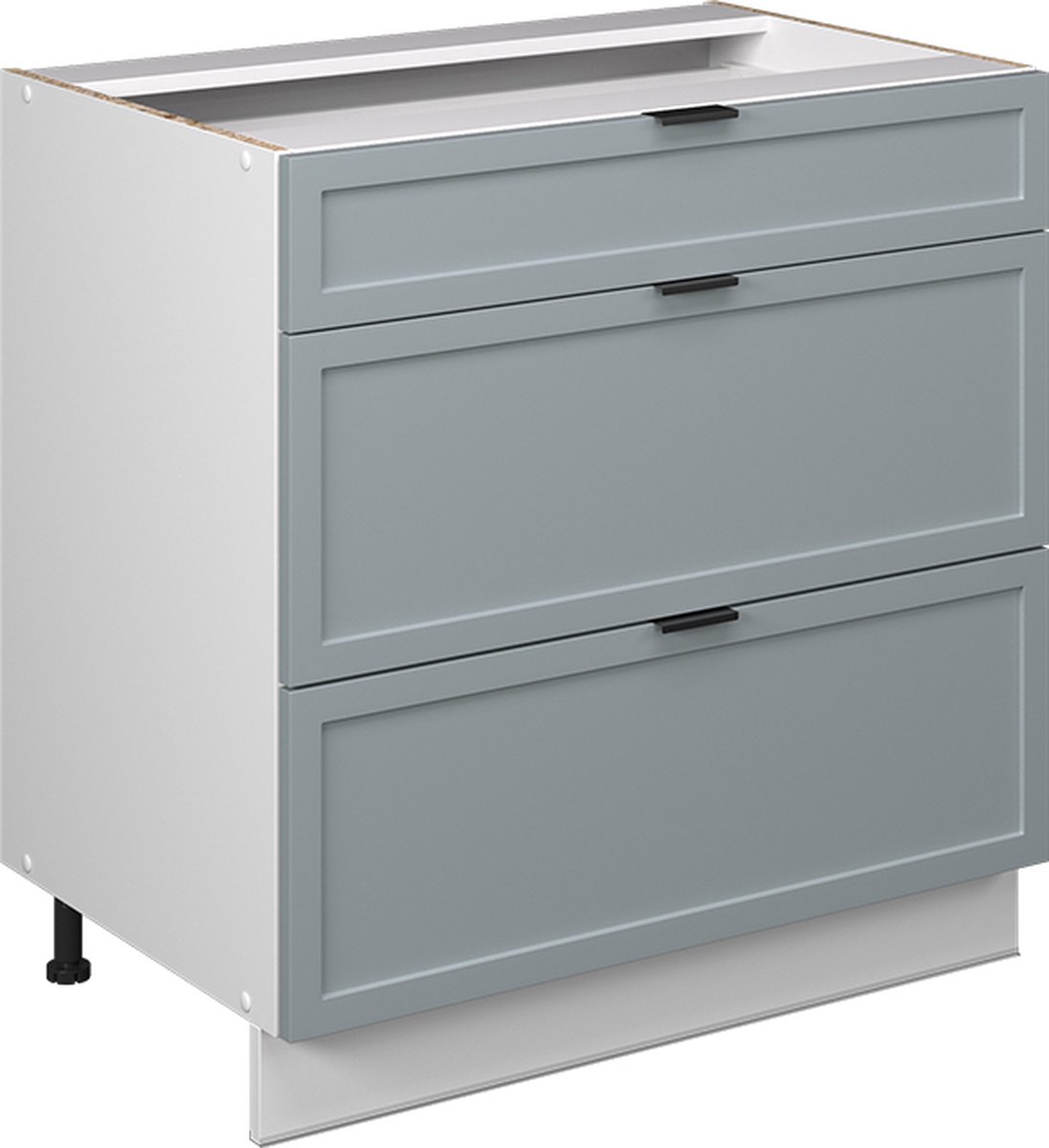 Vicco Fame-Line Keukenonderkast – 80 cm met 3 laden, zonder werkblad Licht blauw-grijs