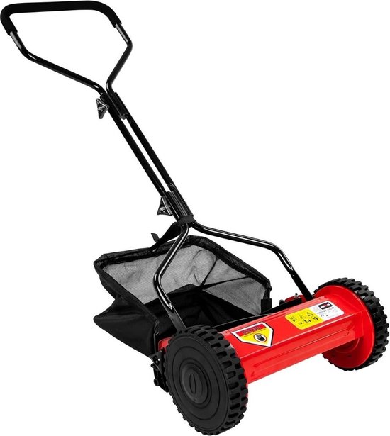 Grasmaaier Handmatig – Grastrimmer Met 21 Liter Opvangbak – Handmaaier Met 5 Messen – Kooimesmaaier 35 Cm Breed