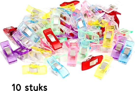 Joyage Stofklemmen wonderclips - 10 stuks - Kopspelden vervanger - Clips naaien – Naaien accessoires volwassenen – Naai accesoires - Naai klemmen