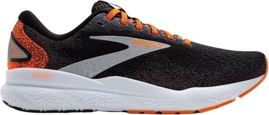 BROOKS GHOST 16 BLACK/MANDARIN RED/GREEN - Hardloopschoenen
