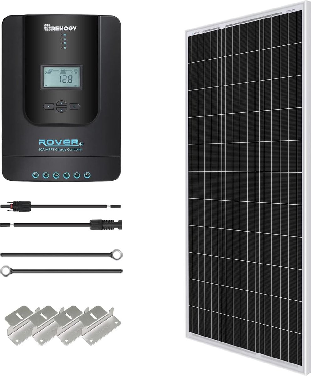 Complete 12V 500Wh Zonne-installatie met Monokristallijn Zonnepaneel en MPPT Laadregelaar voor Tuin, Balkon en Camper