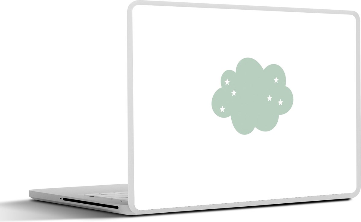 Laptop sticker - 14 inch - Wolk - Meiden - Jongens - Sterren - Pastel - Kind - 32x5x23x5cm - Laptopstickers - Laptop skin - Cover