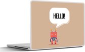 Laptop sticker - 12.3 inch - Spreuken - Quotes - Hello! - Robot - Tandwiel - Kinderen - 30x22cm - Laptopstickers - Laptop skin - Cover