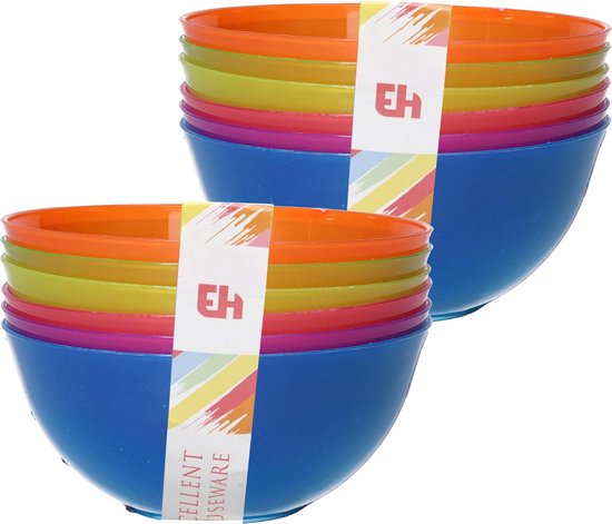 URBN-CHEF Durable Plastic Colorful Kitchen Mixing Salad Bowls Microwave