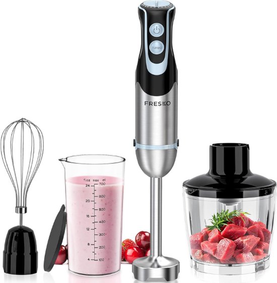 Arendo - staafmixer 1200 watt roestvrij staal - inclusief