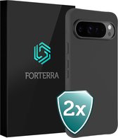 Coque pour Google Pixel 9 Pro XL Coque en Siliconen - Coque pour Google Pixel 9 Pro XL Coque Arrière - Zwart - 2 PACK