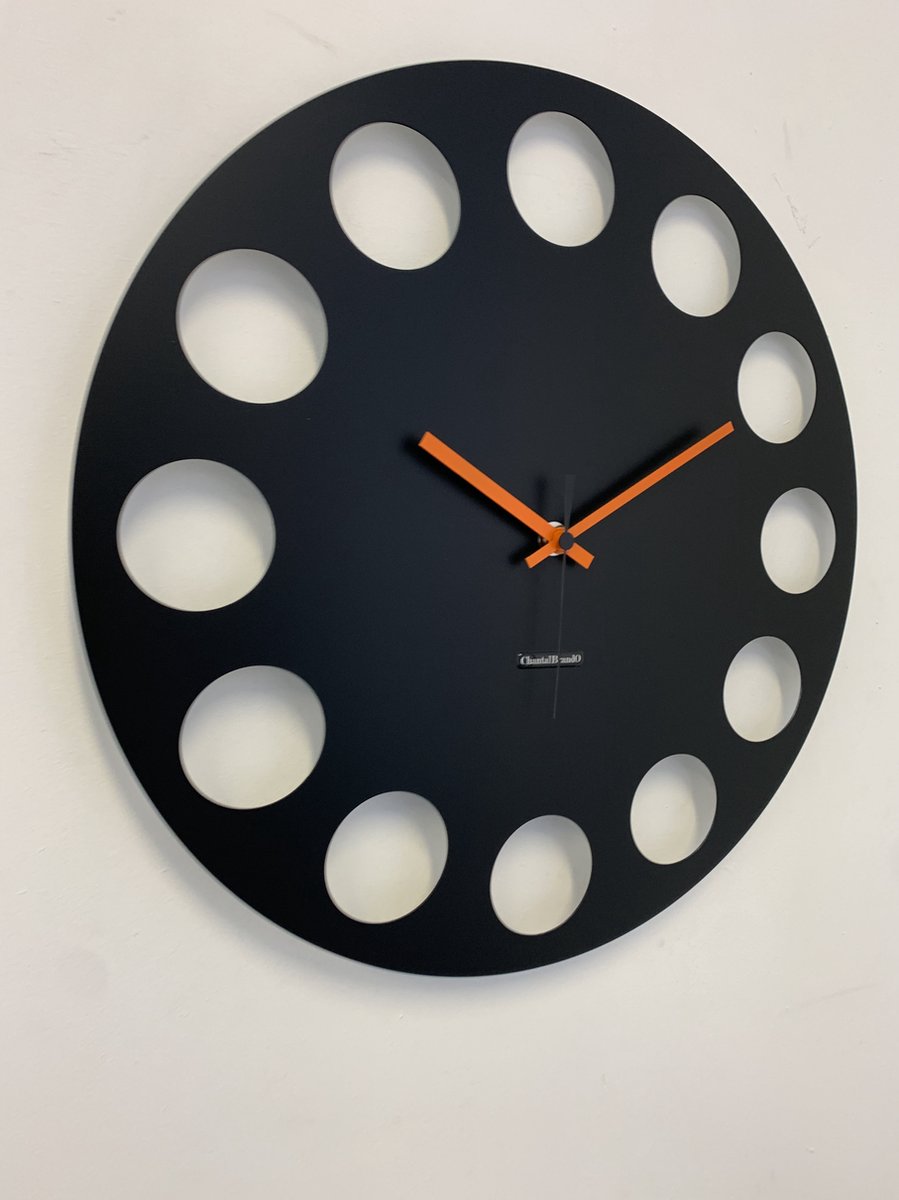 ChantalBrandO Wandklok MARAVAL Black XL Modern Design
