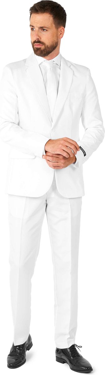 Suitmeister Kostuum - Heren Pak - Casual Effen Gekleurd - Wit - Maat XL
