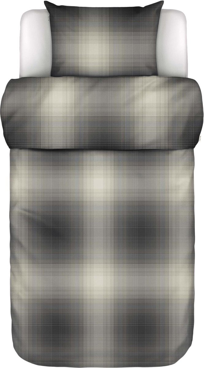 Marc O'Polo Phia Dekbedovertrek Biologisch Katoenflanel Zwart - Eenpersoons – 140x200/220 cm