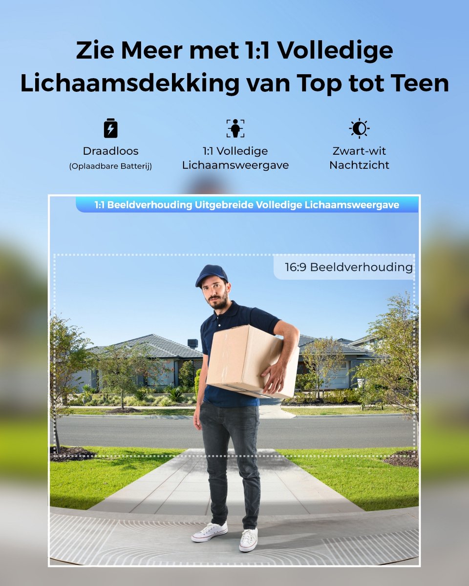 Reolink 2K 4MP Videodeurbel met 180 Graden Uitzicht - afbeelding 3