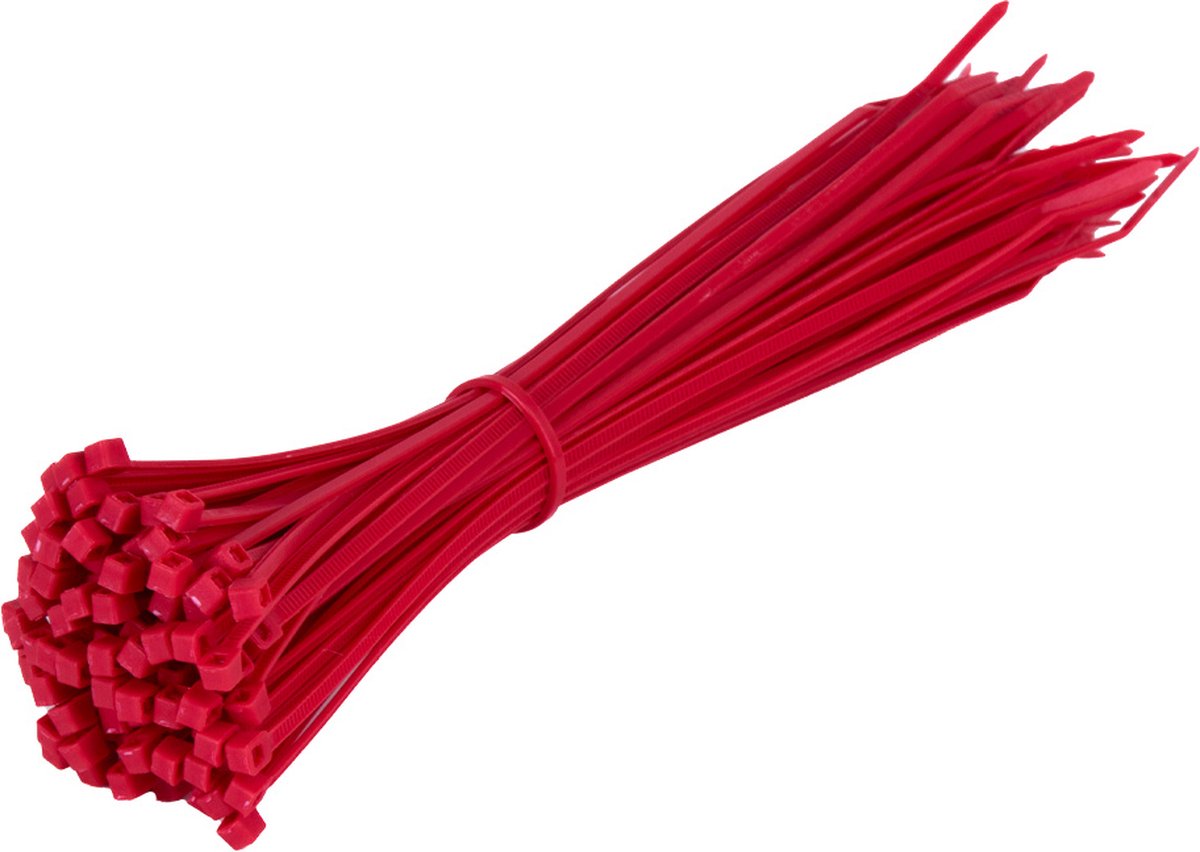 TD47 Kabelbinders 2.5 x 200 mm Rood - Tie wraps - Tyraps