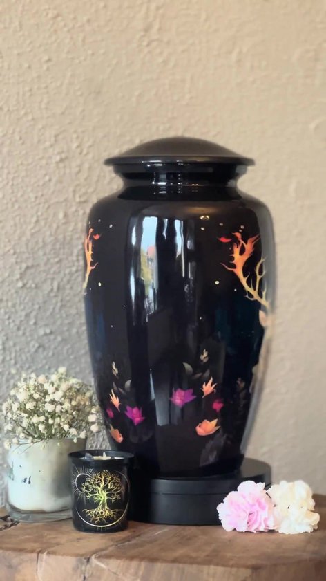 Hoogwaardige aluminium urn 'Elegance' met houtlook
