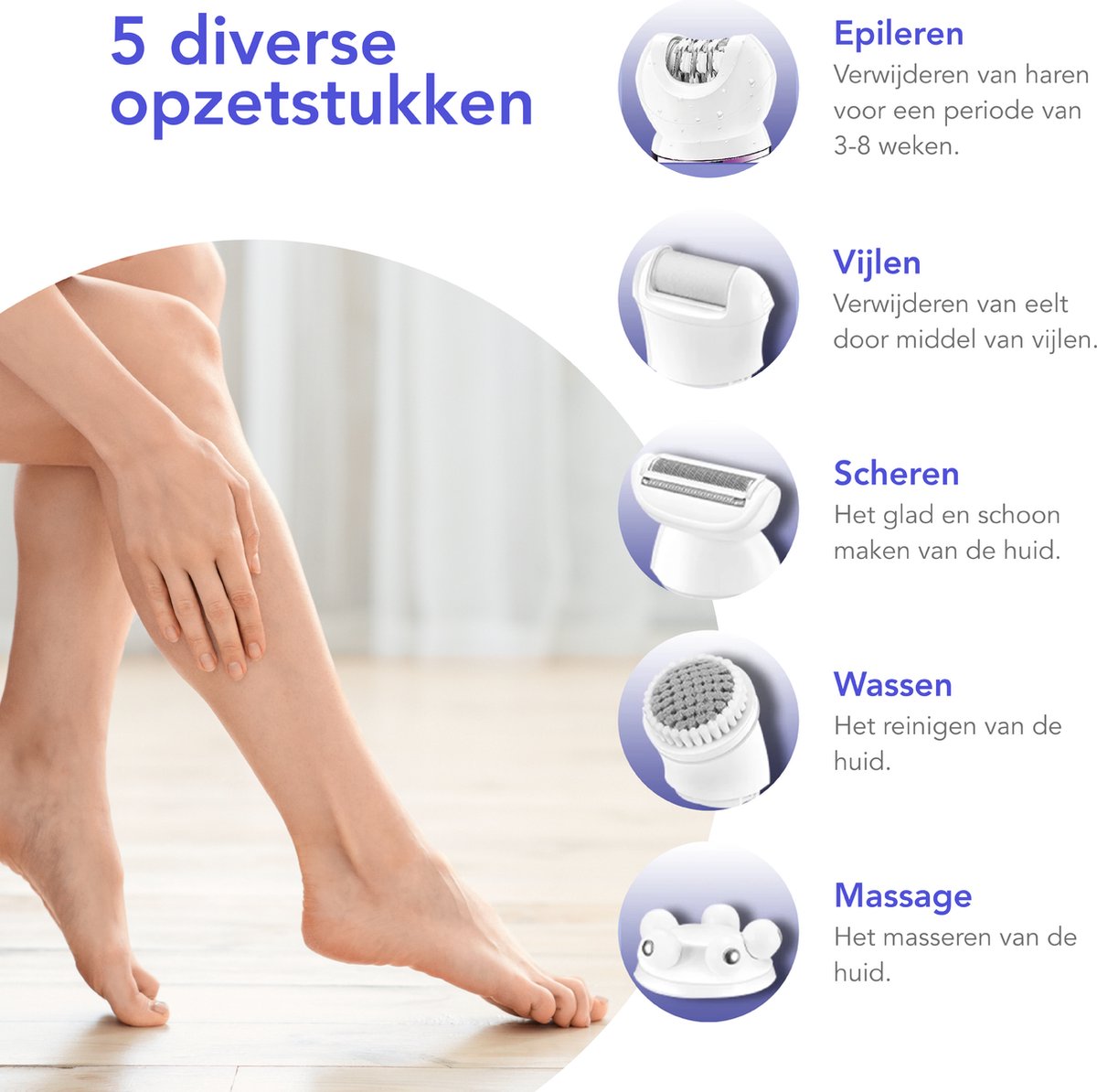Kemei 7937 Epileerapparaat Dames Epilator Ontharingsapparaat thumbnail 6