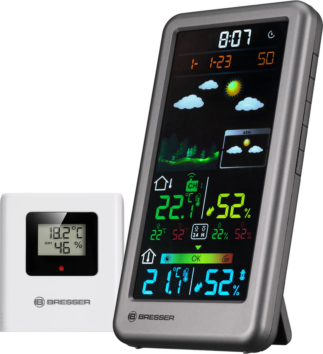 BRESSER Draadloos Weerstation Neomeo V zilver