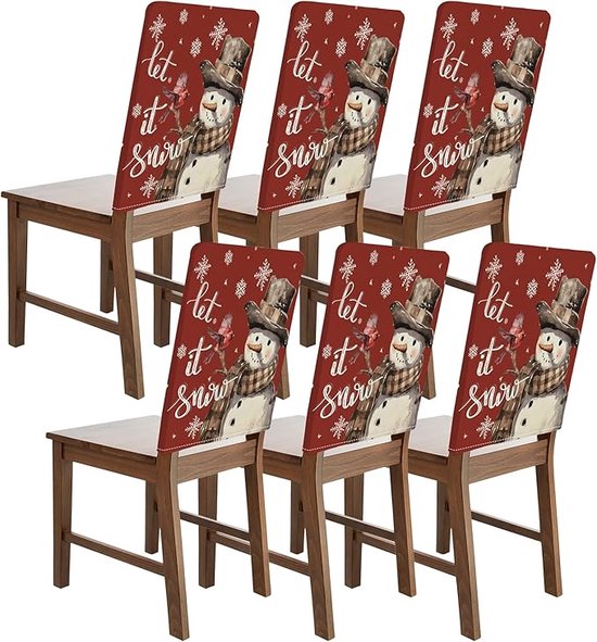 6 pièces Housses de Chaise de Noël, Noël, Lavables, Housses de Chaise (B)