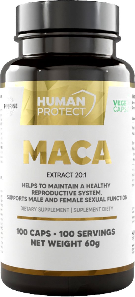 Goedkoopste Human Protect - Maca - 100 caps - 100 doseringen - Superfood - Testosterone booster