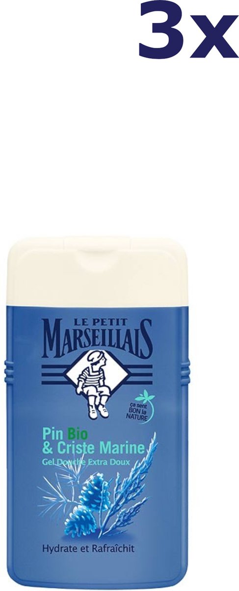 Goedkoopste 3x Le Petit Marseillais Douchegel Pin et Criste Marine BIO 250ML