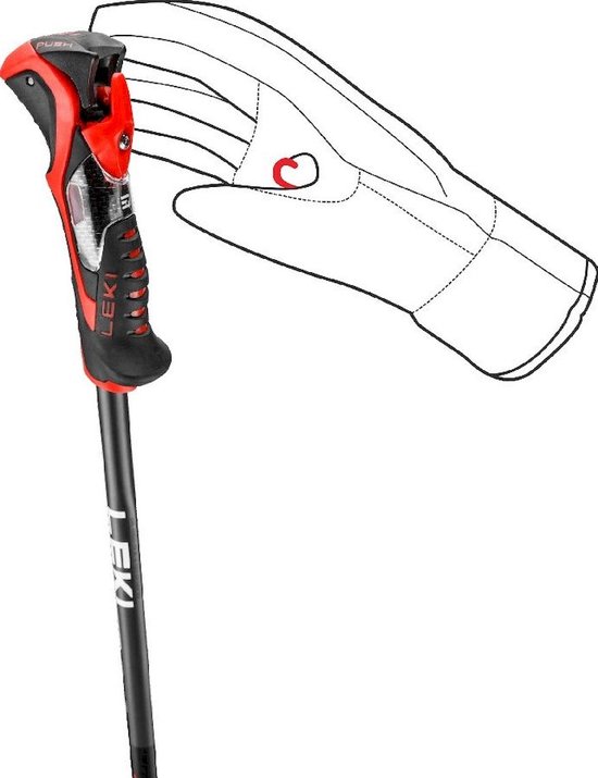 Bâton de ski Leki Airfoil 3D noir-foncé-anthracite-rouge vif 1200