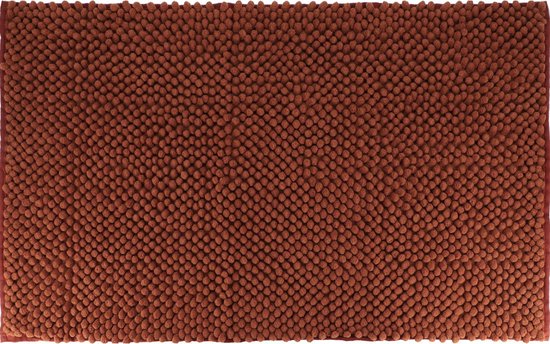 Tendance Badmat microfiber - bolletjes - koper - 50 x 80 cm - absorberend - badkamer mat - antislip - zacht