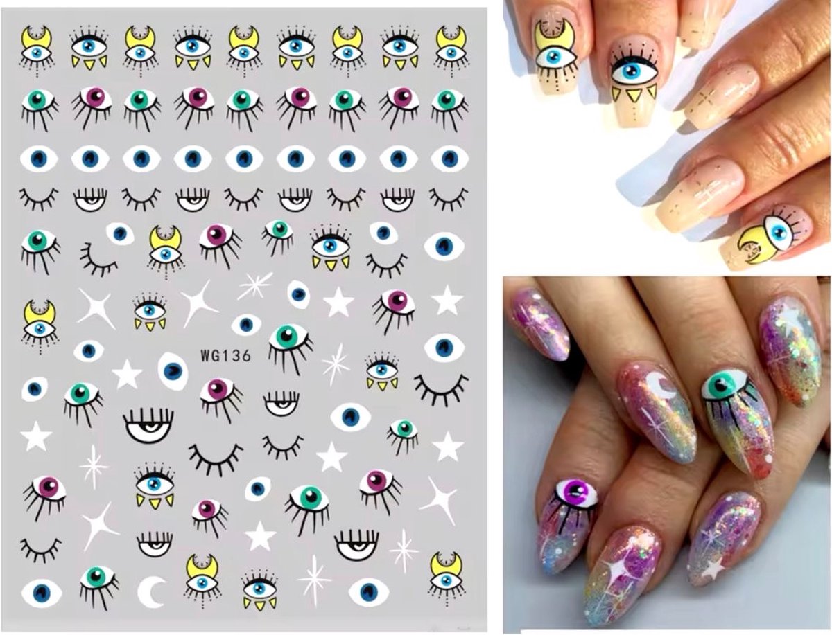 Goedkoopste Akyol - Nagel stickers - nagelsticker - nagels - nagel sticker - decoratie - stickers voor nagels - stickers – meiden nagelsticker – fantasie – regenboog – ster – stickervel voor nagels