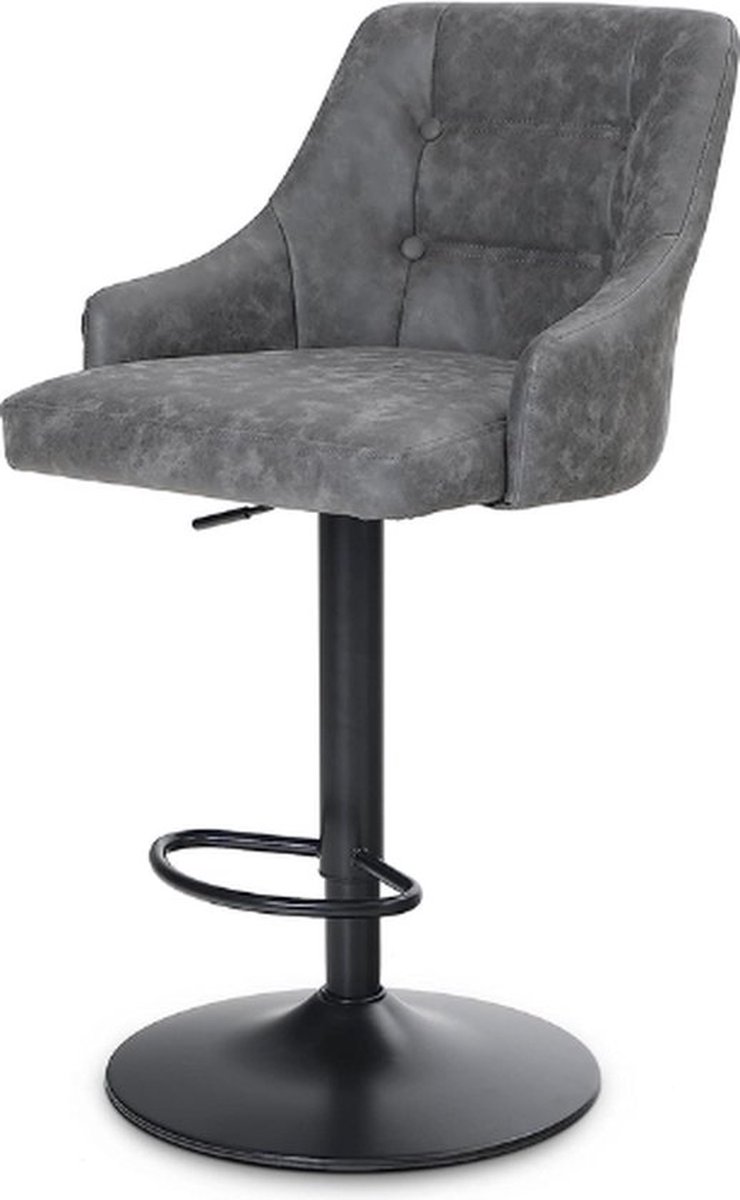 Luxe Make Up Stoel – Kruk – Barkruk – Eetkamerstoel – Kaptafel Stoel – Verstelbare Hoogte – 360° Draaibaar – Modern Design – Grijs