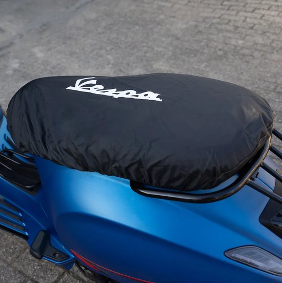 Housse de selle avec logo Vespa - Scooter - Vespa (Universel) - Housse de pluie - Housse de selle - Anti-pluie - Étanche - Cyclomoteur - Scooter - Moto - Hydrofuge - Logo Vespa