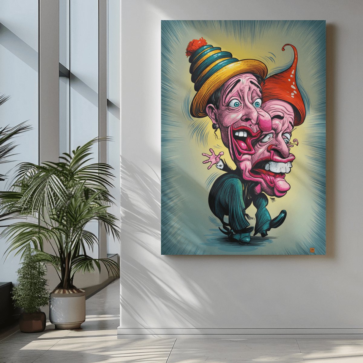 Trendex Global Canvas Schilderij - Cartoon - Wall Art - 90x60x2 cm Kleurrijk