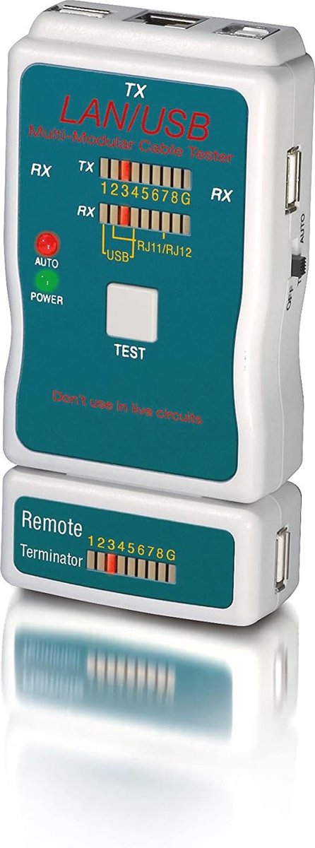 Kabeltester voor LAN en USB met LED-indicatoren
