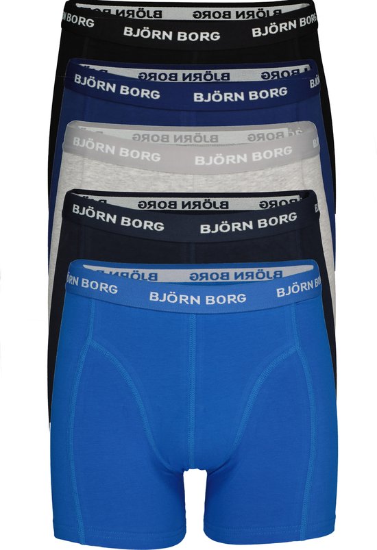 Björn Borg Boxers pour hommes 5-Pack Multi Long Solid Stretch - XL