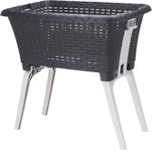 Corbeille à Linge Avec Pieds Pliables - Lot De 2, Capacité 38 L, Dimensions 60x40x58 Cm, Plastique Bleu - Poignées De Transport, Empilable