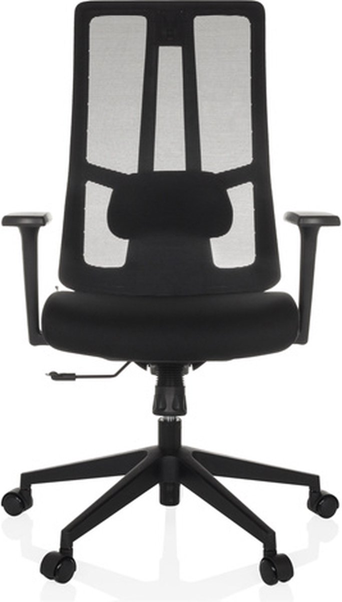 Bureaustoel / draaistoel TRAMORE BASE zitting stof / rugleuning mesh zwart hjh OFFICE