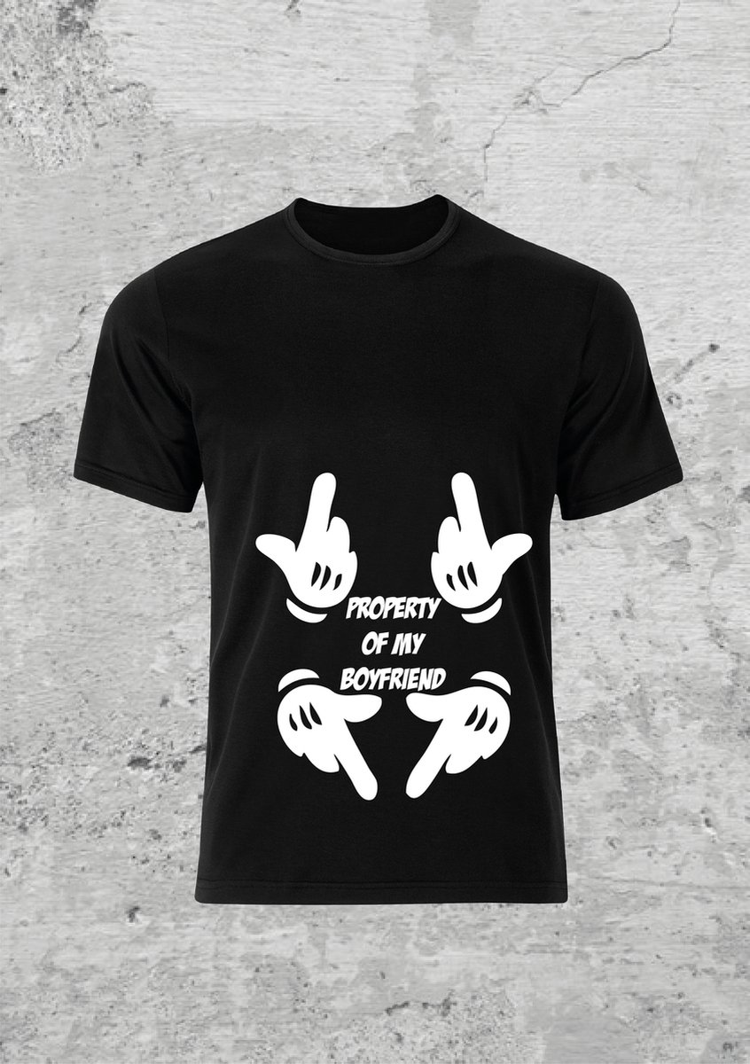 Property of my boyfriend t shirt - tshirt - maat M