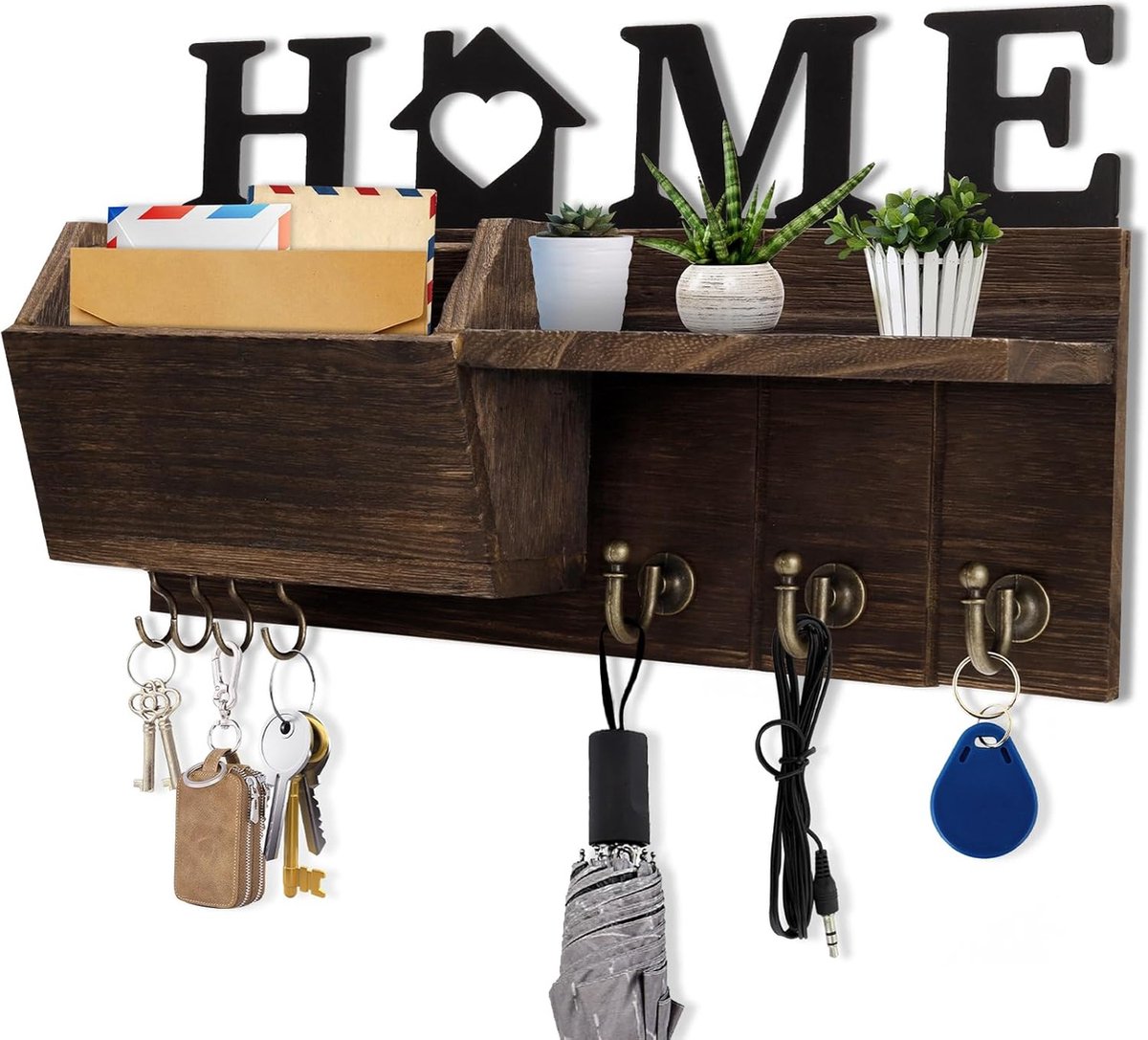 Goodivery ® Stijlvolle Wandorganizer Met Sleutelhouders En Decoratief Ontwerp Voor Huisentree