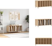 Platenkast 100x38x48 cm bewerkt hout oud houtkleurig | -nl