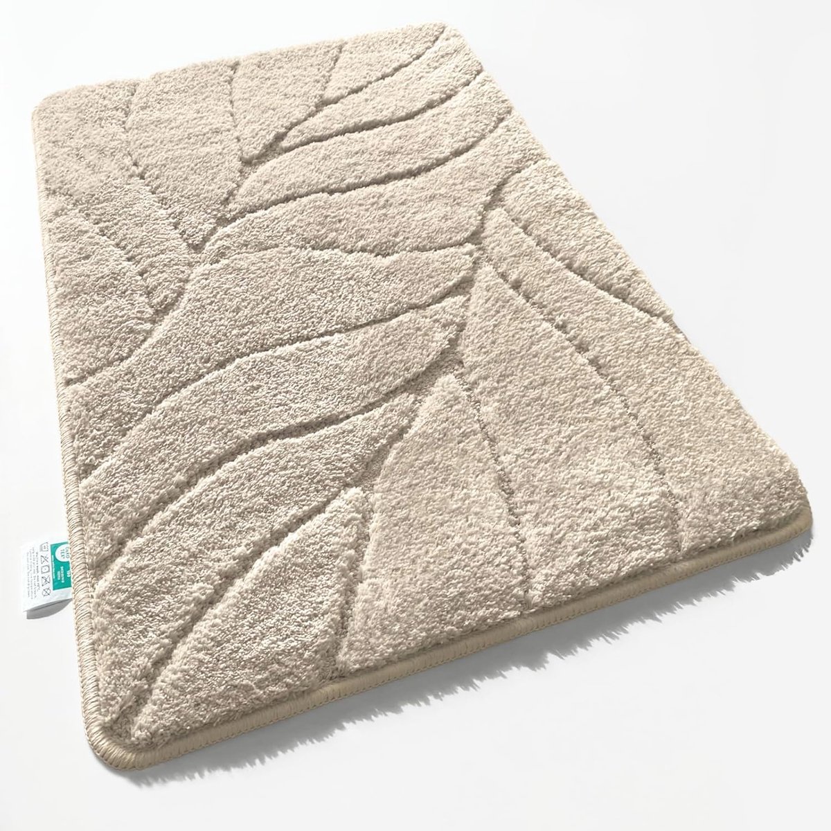 Pluizige, sneldrogende badmat voor badkamer met antislip achterkant - ivoor 60 x 120 cm