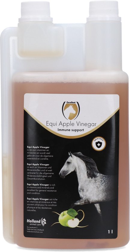 Excellent equi Appelazijn - voor ondersteuning van de weerstand en conditie - Geschikt voor paarden - 1 Liter Excellent equi Appelazijn - voor ondersteuning van de weerstand en conditie - Geschikt voor paarden - 1 Liter