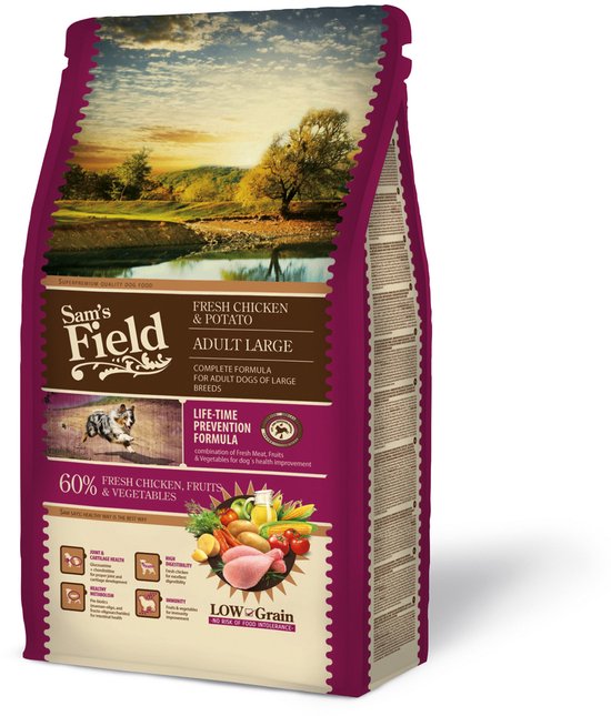 Sam's Field Adult Large - Kip & Aardappel - Hondenvoer - 2.5 kg