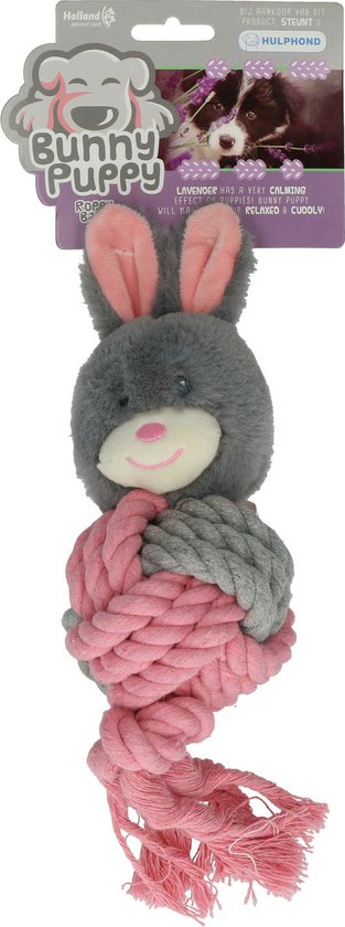 Bunny Puppy Ropey Ball – Hondenknuffel – Kalmerend – Grijs – 9 x 20 x 9 cm