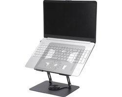 Verstelbare Laptopstandaard voor Bureau - Opvouwbare Laptopverhoger met Ventilatoren en Rotatie - Ergonomische Draagbare Computerhouder