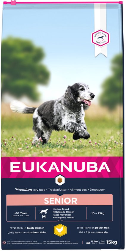 Eukanuba Caring Senior Medium Breed Kip - Hondenvoer - 15 kg