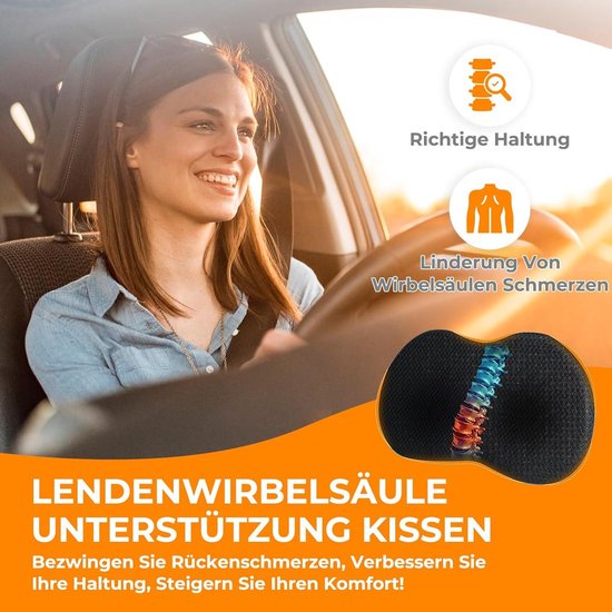 Traagschuim Zitkussen & Rug- / Lendensteunkussen Voor Bureaustoel, Auto