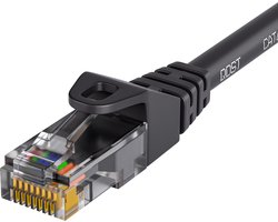 Qost - CAT6 internetkabel - CCA / UTP - 10 Gbps / 250 MHz - RJ45 Connectoren - Patchkabel / Netwerkkabel - 15 meter - Zwart