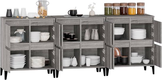 vidaXL Buffet - Classic s - Meubles - 60 x 35 x 70 cm - Chêne Sonoma Grijs - Armoire de cuisine