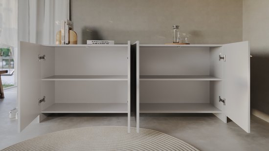Meubel Square - Dressoir Salamia - Mat Wit - 204cm - Kast
