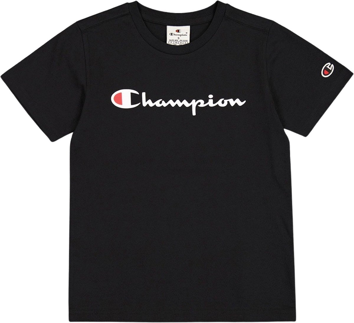 Champion Big Logo Cotton Shirt Junior Zwart